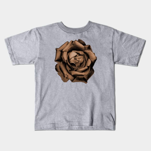 Orange Charcoal Rose Kids T-Shirt by nautilusmisc